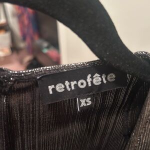Retrofête Black Shimmer Top